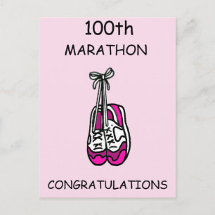 100. Marathon Herzlichen Glückwunsch für sie Postkarte