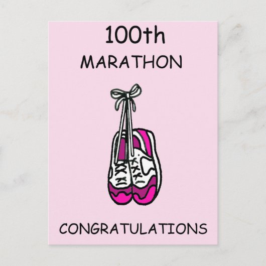 100. Marathon Herzlichen Glückwunsch für sie Postkarte (Vorderseite)