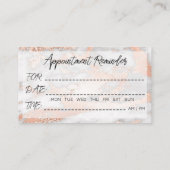 100 Massage Termin Erinnerung Rosa Marmor Visitenkarte (Rückseite)