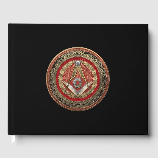 [100] Master Mason - Gold Square & Compasses Gästebuch (Vorderseite)