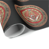 [100] Master Mason - Gold Square & Compasses Geschenkpapier (Rolleneckpunkt)
