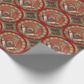 [100] Master Mason - Gold Square & Compasses Geschenkpapier (Ecke)