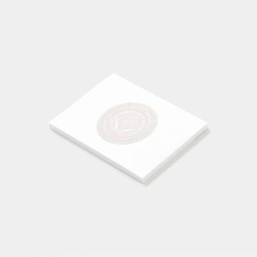 [100] Master Mason - Gold Square & Compasses Post-it Klebezettel (angewinkelt)