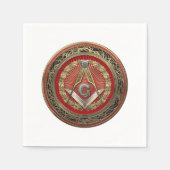 [100] Master Mason - Gold Square & Compasses Serviette (Vorderseite)