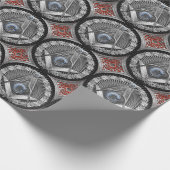 [100] Master Mason - Silver Square & Compasses Geschenkpapier (Ecke)