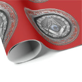 [100] Master Mason - Silver Square & Compasses Geschenkpapier (Rolleneckpunkt)