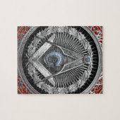 [100] Master Mason - Silver Square & Compasses Puzzle (Horizontal)