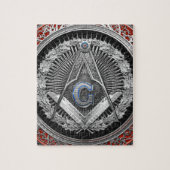 [100] Master Mason - Silver Square & Compasses Puzzle (Vertikal)