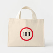 100 Max Speed Limit Red Sign | Tiny Tote Bag Mini Stoffbeutel (Vorne)