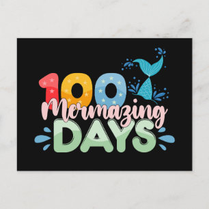 100 Mermazing Days 100. Tag der Schule Meerjungfra Postkarte