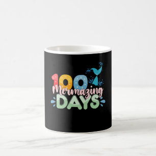 100 Mermazing Tage 100. Schultag Meerjungfrau Kaffeetasse
