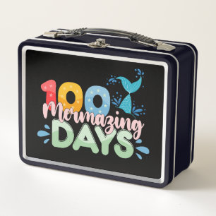 100 Mermazing Tage 100. Schultag Meerjungfrau Metall Brotdose