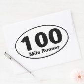 100 Mile Runner Ovaler Aufkleber (Umschlag)