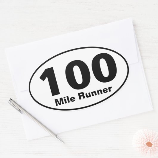 100 Mile Runner Ovaler Aufkleber (Umschlag)