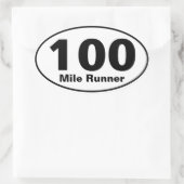 100 Mile Runner Ovaler Aufkleber (Tasche)