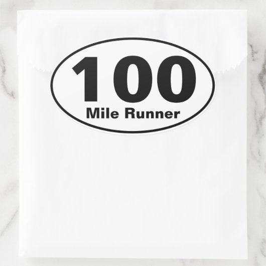 100 Mile Runner Ovaler Aufkleber (Tasche)