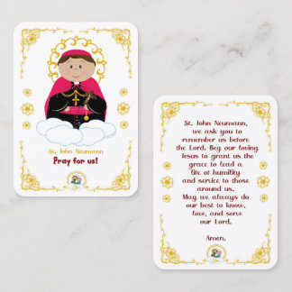 100 Mini St. John Neumann Holy Cards Visitenkarte