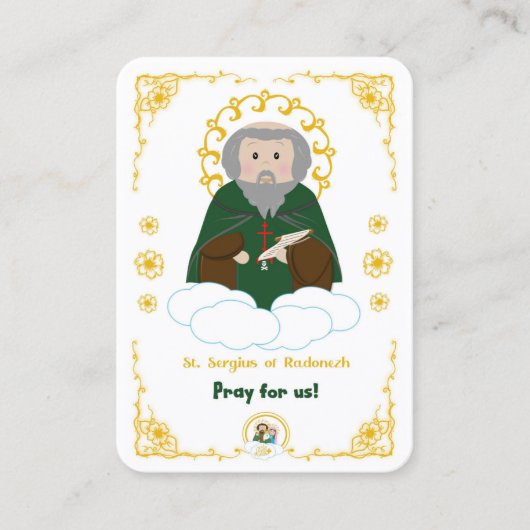 100 Mini St. Sergius von Radonezh Heiligen Karten (Vorderseite)