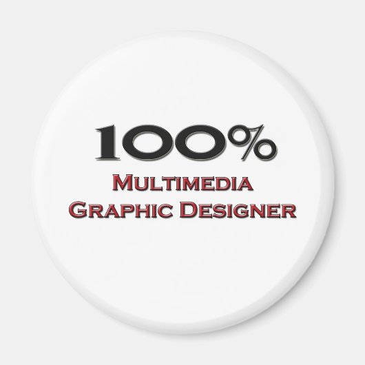 100 % Multimedia-Grafik-Designer Magnet (Vorne)