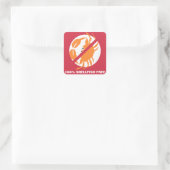 100 % Muschelfrei Warnhinweis Personalisierter Rot Quadratischer Aufkleber (Tasche)