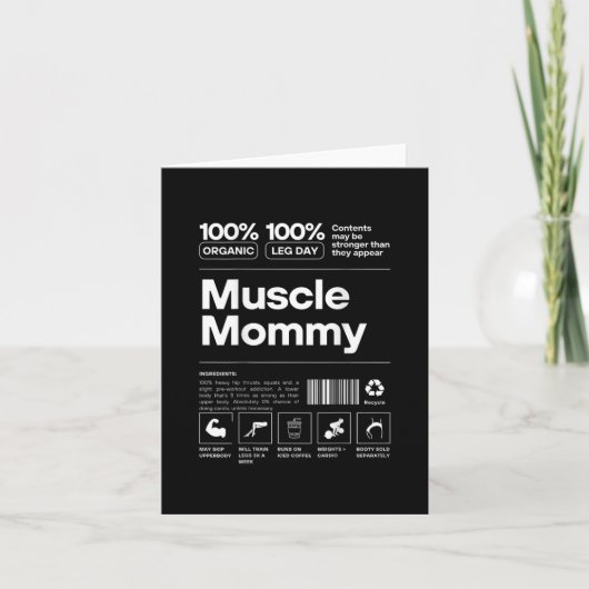 100% Muskelmuskulatur Mommy - Bodybuilding Fitness Karte (Vorderseite)