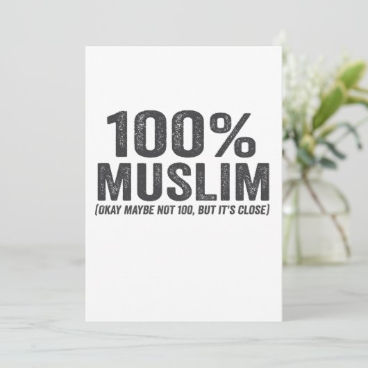 100 Muslime, vielleicht nicht 100 Funny Ramadan Ei Einladung (Stehend Vorderseite)