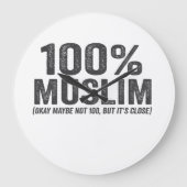 100 Muslime, vielleicht nicht 100 Funny Ramadan Ei Große Wanduhr (Vorderseite)