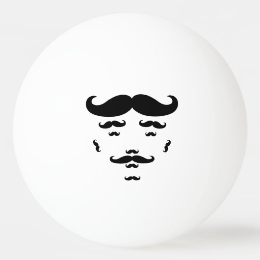 100 % Mustache Tischtennisball (Rückseite)