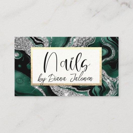 100 Nägel Erinnerung Rose Marmor Visitenkarte (Vorderseite)