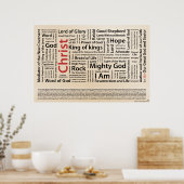 100 Namen von Jesus American Spelling.ai Poster (Küche)