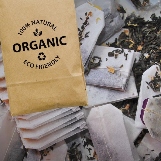 100% Natur, Bio, Ökologisch Gummistempel