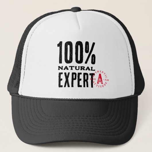 100% Natural Expert Fun Statement Truckerkappe (Vorderseite)