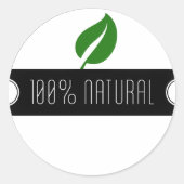 100 % Naturkleber Runder Aufkleber (Vorderseite)