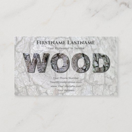 100% natürliche Bio Holzbriefe Visitenkarte (Rückseite)