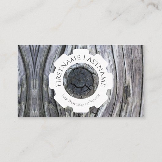 100% natürliche Bio Holzdekoration Visitenkarte (Vorderseite)