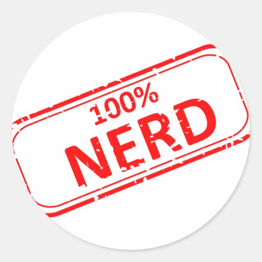 100% Nerd Gummi-Briefmarke Runder Aufkleber (Vorderseite)