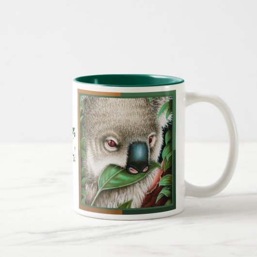 100% niedlich! Koala-Tasse Zweifarbige Tasse (Rechts)