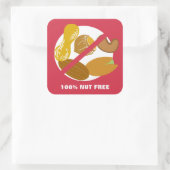 100 % Nut Free Food Allergy Alert Stickers (Tasche)