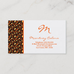 100 Orange Cheetah Print Business Card Visitenkarte