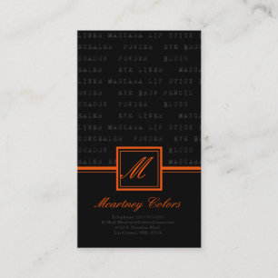 100 Orange Make Up Words Artist Business Card Visitenkarte
