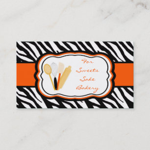 100 Orangezebra-Bäckerei-Kochs-Geschäfts-Karte Visitenkarte