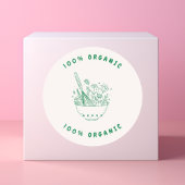 100% Organic Baking Flowers Runder Aufkleber