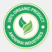 100% Organic Product Label Sticker (Vorderseite)