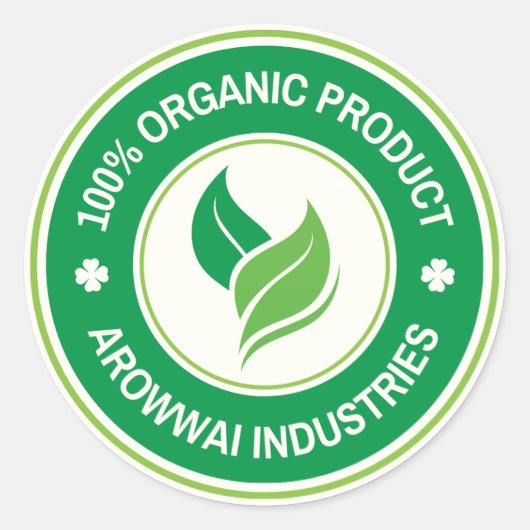 100% Organic Product Label Sticker (Vorderseite)