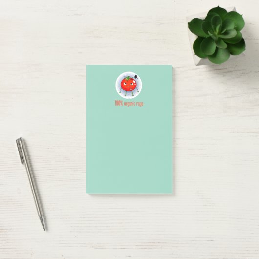100% Organischer Ärger Lustiger Wütender Tomate Post-it Klebezettel (Büro)