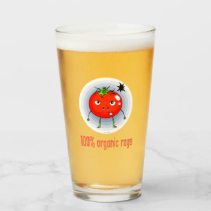 100% Organischer Wutanfall Lustige Wütende Tomate Glas