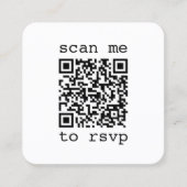 100 Pack Einfache QR UAWG & Foto Hochzeitsnahrung Quadratische Visitenkarte (Vorderseite)