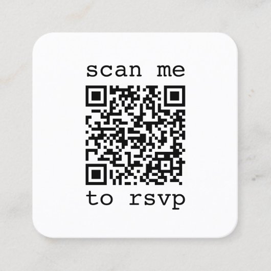 100 Pack Einfache QR UAWG & Foto Hochzeitsnahrung Quadratische Visitenkarte (Vorderseite)