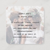 100 Pack Einfache QR UAWG & Foto Hochzeitsnahrung Quadratische Visitenkarte (Rückseite)