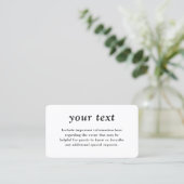 100 Pack Einfache Typografie Foto Hochzeitsszenari Visitenkarte (Stehend Vorderseite)